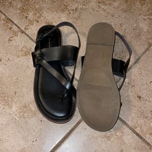 Black strappy flat sandal
